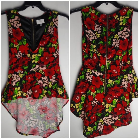 Six Crisp Days Peplum High Low Top Sz S - Picture 1 of 9